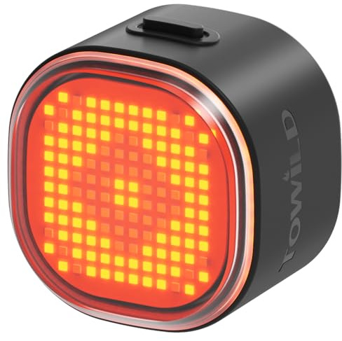 TOWILD TL08 Fanale Posteriore Bici Multicolore con Emoji Personalizzabile,Lampada Posteriore Bicicletta con Sensore di Frenata Sincronizzabile Fino a 30 Ore di Illuminazione IPX6 Luce Bici