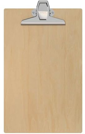 MAUL Klemmbrett A4 MAULtilia | Hochwertiges Klemmbrett Holz im A4 Hochformat | Stabiles A4 Klemmbrett zum Aufhängen | Clipboard mit Vintage Klemmer | 36.9 x 22 x 37 cm | Braun