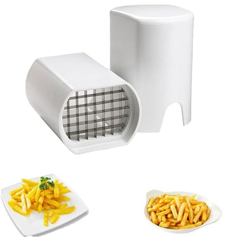 Potato Chipper Chip Cutter, 2 in 1 Cutter for Potato and Vegetables, Stainless Steel Blade with PP Handle, Compact Design for Home Kitchen Use, Easy to Clean and Store