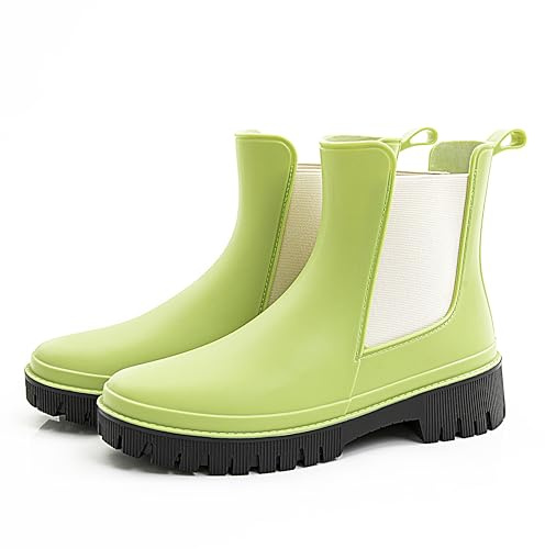 Fubotao Womenâs Short Rain Boots Waterproof Chelsea Rain Boots For Ladies