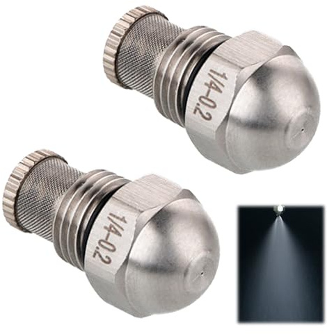 XCSJ 2 st 1/4BSP munstycken spraydiameter rostfritt stål fin atomisering dimmunstycke för kylning, rengöring, beläggning, trädgårdsbevattning, fint dimmunstycke med filterfunktion (håldiameter: 0,2 mm