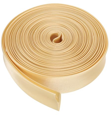 QUARKZMAN Cinta De Sesgo Doble Plegada Para Coser 4/5 Pulgada X 5.5 Yardas Cinta De Satén Plegada Continua Para Ribetear Acordonar Hacer Dobladillos Manualidades DIY Amarillo