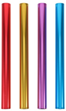 VICASKY Lot de 4 Bâtons de Relais en Aluminium 27 CM Multicolores pour Compétition Athlétisme Sports de Plein Air Passage de Témoin Sécurisé et Utilisation en Salle ou Extérieur
