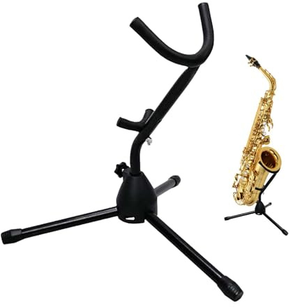 Soporte para saxofón – Soporte plegable para saxofón tenor, soporte estable para instrumentos, trípode portátil ajustable para músicos, soporte robusto para saxo para ejercicio, escenario, estudio