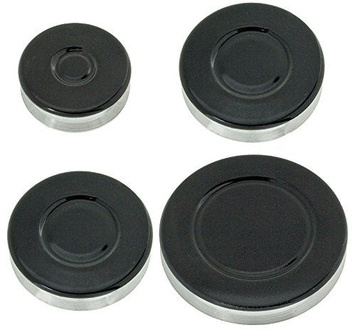 SPARES2GO (Non Universal) Gas Burner Crown and Flame Cap Kit Compatible with Rangemaster Hob Oven Cookers (Small, 2 Medium, Large)