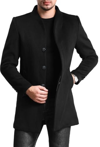 Allteman vinterrock herr kappa Slim Fit lång yllekappa business trenenchcoat rock herr vinter