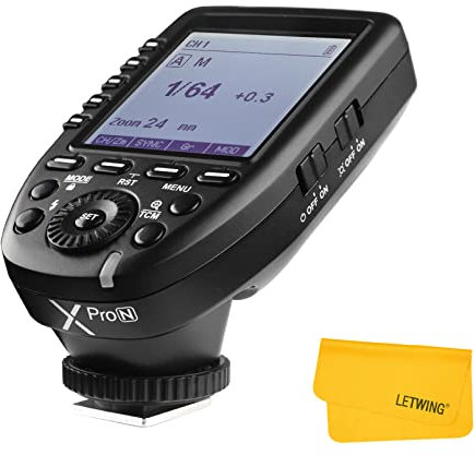 Godox XPro-N TTL Wireless Blitzauslöser kompatibel für Nikon Kameras, 1/8000s HSS-Auslöser, Großes Display, 11 Anpassbare Funktionen, 16 Gruppen und 32 Kanäle