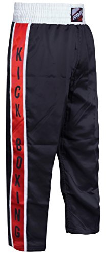 Farabi Sports Muay Thai Trousers Kickboxing Trousers Mix Martial Arts Clothing Kick Boxing Cage Fighting Trousers (Black, Medium)