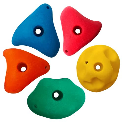OTITU Appigli Colorati per Arrampicata, Pietre per Arrampicata Parete D'arrampicata, Prese Arrampicata Bambini Set, Torre Gioco, Pezzi - 5, Taglia - L