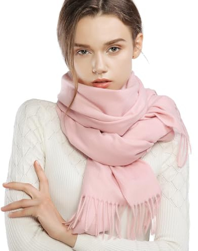 RIIQIICHY Chal Mujer Invierno Bufanda Pashmina Pañuelos grandes foulard fular Estola Poda Fiesta Rosa