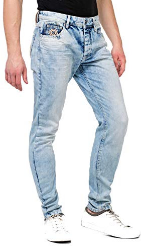 Cipo & Baxx Herrbyxor byxor byxor byxor byxor slipad passform denimbyxor Iceblue
