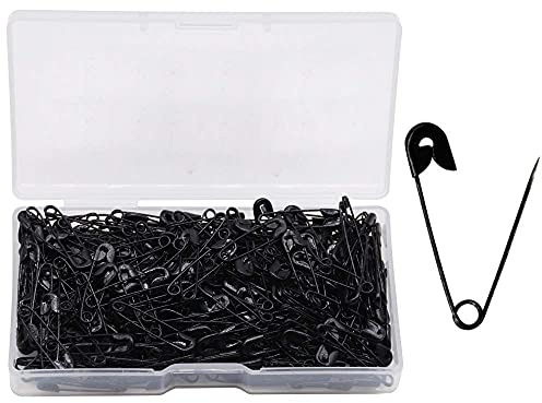 YOFASEN 300 Pezzi Spille di Sicurezza - Spille da Balia Grandi e Piccole Spilla placcata in Nichel - per Abbigliamento Artigianato Artigianato Cucito Creazione di Gioielli Uso Domestico, Nero, 22 mm