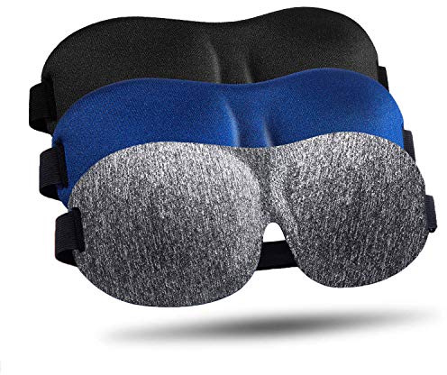 LKY DIGITAL Sleep Mask for Side Sleeper 3 Pack, Blackout 3D Eye Mask for Sleeping, Night Blindfold for Men Women