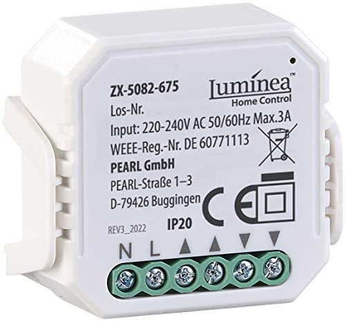 Luminea Home Control Rolladensteuerung WLAN: WLAN-Unterputzmodul für smarte Rollladen-Steuerung per App & Sprache (Rollladenaktor WLAN, Rolladensteuerung WLAN-Unterputz, Rolladen Aktor)