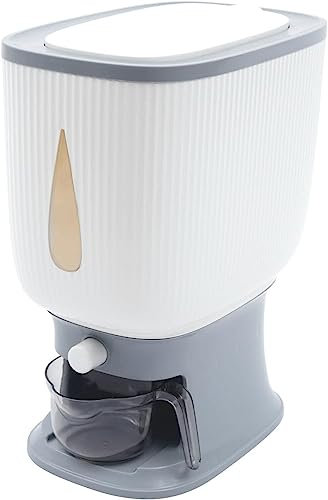 Uotyle Reisspender 10KG Automatischer Müslispender Aufbewahrungsbox Mit Deckel Küche Luftdicht Cornflakes Spender Vorratsbehälter Für Reis Cornflakes Getreide Aufbewahrung (Grau)