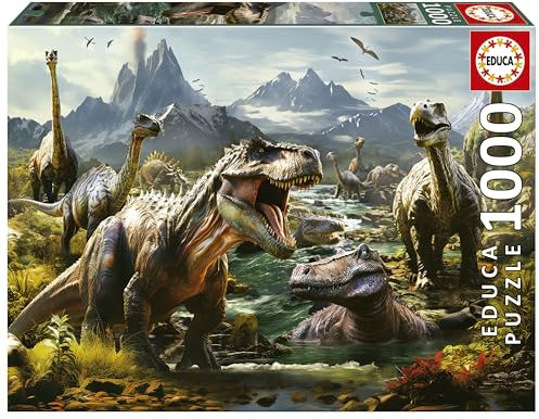 Educa - Puzzle de 1000 pièces pour Adultes | Feroces Dinosaurs. Mesure: 68 x 48 cm. À partir de 14 Ans (19924)