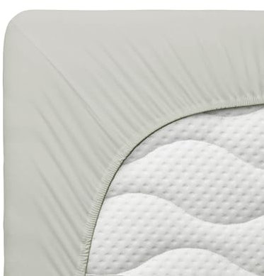 Cotton Castle Spannbettlaken Jersey Spannbetttuch 100% Baumwolle Bettlaken, Größe:160 x 200 cm, Farbe:Hellgrau