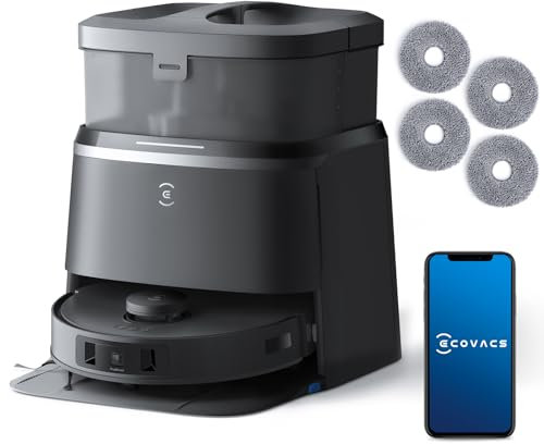 ECOVACS DEEBOT T30 Omni Saugroboter mit Wischfunktion, 11.000 PA Saugkraft mit heißem Wasser, Mini Station Staubsauger Roboter, Adaptive Kantenreinigung mit TruEdge™ Mopping, ZeroTangle Design