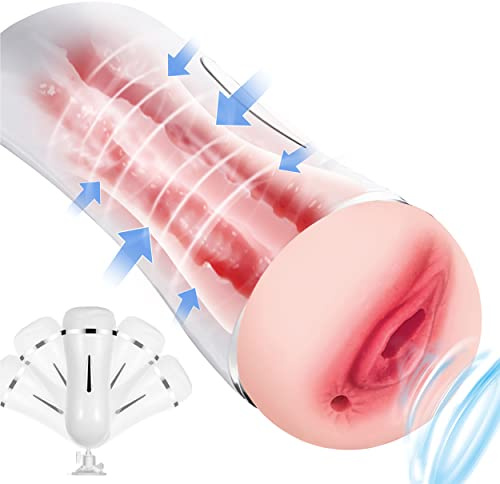 Sex Toys Realistico Masturbatore Uomo - 3D Vagina Finta Masturbatore Vibratore Pompa Allenatore del Pene Maschile 2 Canali Sexytoysys Uomo Vibratore Suzione Vibratoreper