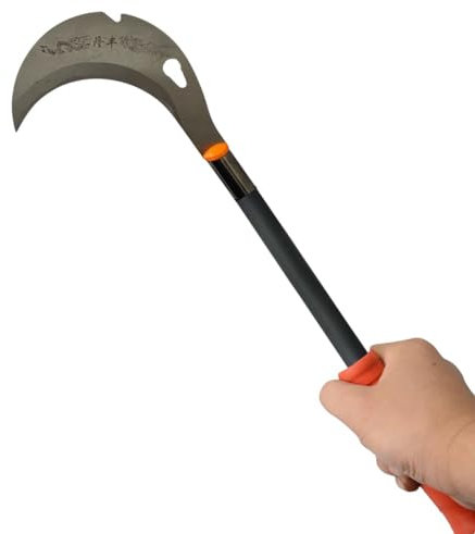 Roncola da Giardinaggio 52 cm – Ronca Machete con Lama Curva Affilata – Coltello da Esterno Full Tang – Per Potatura, Taglio Erba, Rami e Fieno – Art.07592
