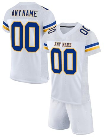 ywkiyrs Custom Football Jerseys for Men Women Personalised Boys American Football Shirts Kit with Name Number Logo Sports Training Jersey