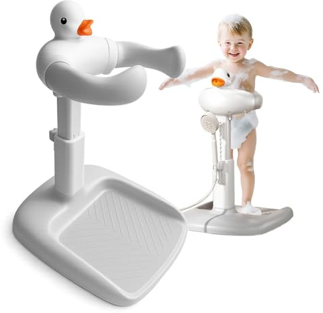 Supporto per Vasca da Bagno per Bambini, Torre da Bagno Regolabile per Alzarsi in Piedi, Seggiolino da Bagno per Bambino con Base Antiscivolo per Neonati e Bambino Piccoli