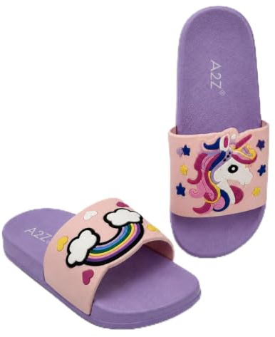 A2Z 4 Kids Dinosaur Unicorn Sliders Sandals Kids Summer Beach Shoes | Lightweight EVA Slip-On Sandals with Anti-Slip Sole for Kids Comfort
