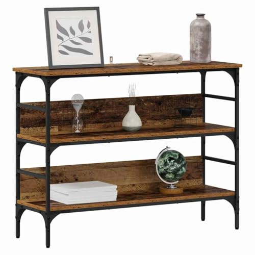 vidaXL Table Console Bois Ancien 100 x 32 x 75 cm Bois d'ingénierie, Table Console rectangulaire, Bois aggloméré, étroite pour Salon, Meuble décoratif Urbain, Style Rustique