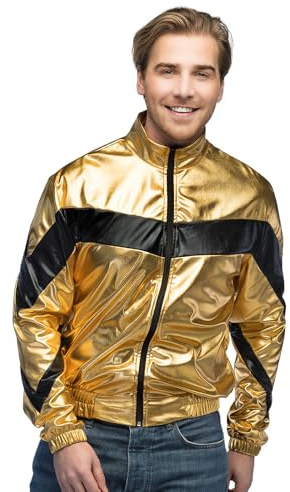 Boland - Veste au look métallique, veste d'entraînement pour femmes et hommes au style rétro, costume de groupe pour soirée à thème, carnaval