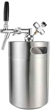Kit mini growler for fusto di birra (fusto di birra da 5 litri, rubinetto regolabile, caricatore di CO2 da 60 psi e for fusto di birra), distributore di birra for la produzione di birra in casa