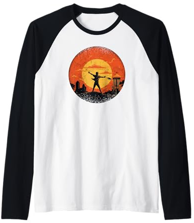 Disc-Golf-Joueur Disc-Golfing Game Vintage Disc-Golf Manche Raglan