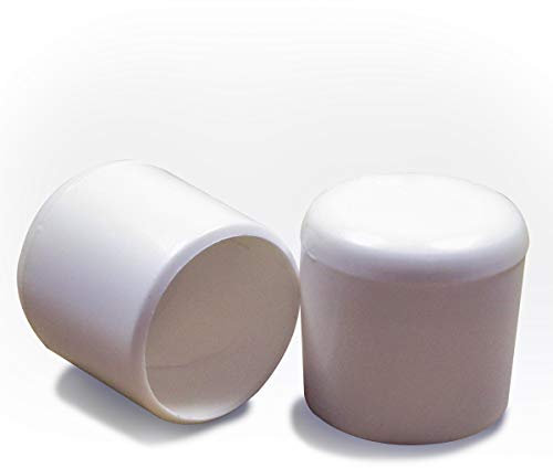 ajile – 4 Stücke – Rund Kunststoff Hülse Möbel Stuhl Fuß Bodenschutz – 25 mm Durchmesser – weiß