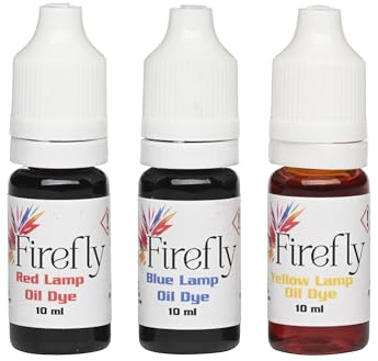 Firefly Fuels Lamp Oil Dye – Multi Color Drops for Paraffin or Tiki Torch Fuel - Custom-Colored Lamp Oils for Holiday Decor, DIY Projects, and Liquid Light Effects – 3 x 10ml Bottles