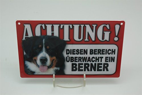 Cartel de advertencia para perros con texto en alemán Berner SENNENHUND - Tierwarnschild - Vorsicht Tier Warnschild 20x12 cm perro cartel 5