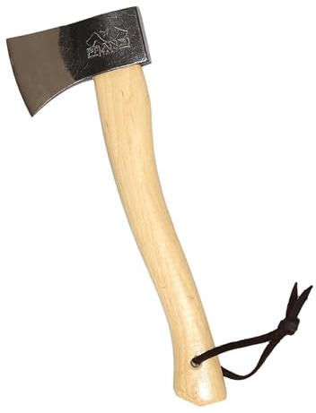 PRANDI Yankee Hatchet 1.32lb - Hickory Handle 14.97in with Leather String - Ideal for Camping and Bushcraft - Made in Italy