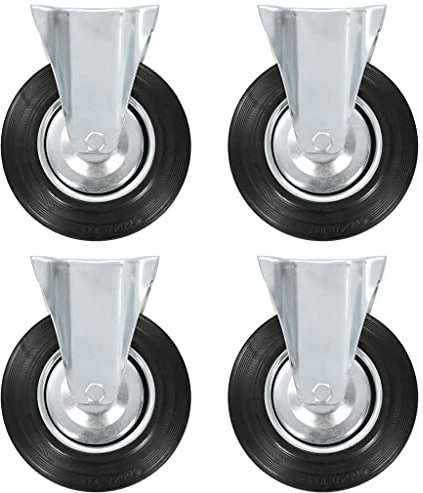 vidaXL 16x Fixed Casters Accessory Replacement Trolley Cart Dolly Furniture Moving Bed Table Drawer Box Stand Shelf Wheels 200mm