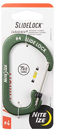 Nite IZE SlideLock Carabiner Aluminum, Size #4, Olive
