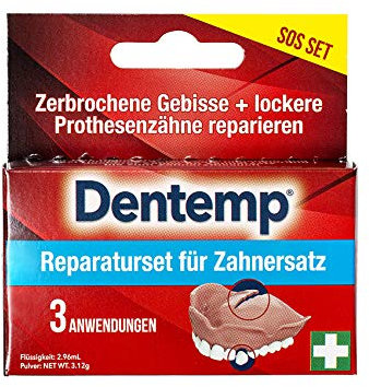 Dentemp - Zahnrettungsbox bis zu 3 Anwendungen | Zahnersatz für zerbrochene Gebisse | Zahnzement für Prothesenzähne | Zahnfüllung & Zahnkleber | Zahnersatz provisorischer Zähne | Zahn Reparatur Set