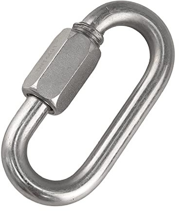 Maillons Rapides en Acier allié de 70 mm, Forme Ovale en D (Lot de 5), chaîne de sécurité avec Crochet et Mousqueton pour Cordes, Sacs à Dos, Porte-clés, hamac, randonnée, Camping DIN56927 (7cm)