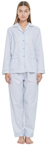 Amaxer Pigiama da Donna in Due Pezzi Set in Cotone a Maniche Lunghe - Tuta da Notte e Pantaloni del Pigiama Set da Salotto
