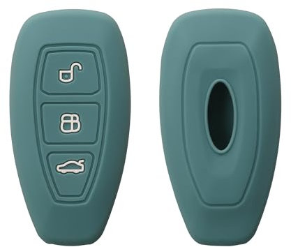 kwmobile Autoschlüssel Silikon Hülle kompatibel mit Ford 3-Tasten Autoschlüssel Keyless Go - Schlüsselhülle in Arctic Night