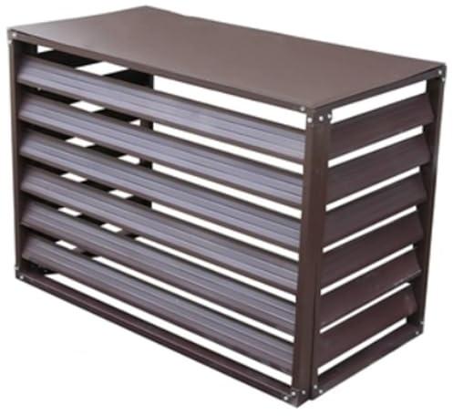 Air Conditioner Privacy Fence Aluminum Alloy Outdoor Unit Air Conditioner Cover Trash Can Decorative Slat Fence Freestanding Louver Grid Used for Outdoor Protection Of Air Conditioners or Trash Cans (