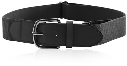 SAVOSWEET Cinturón Elástico Ajustable, Cinturón Unisex Negro, 3,5 cm de Ancho, para Circunferencia de Cintura de 56 a 115 cm, Cinturón con Hebilla de Metal para Deporte, Trabajo, Hombres, Mujeres