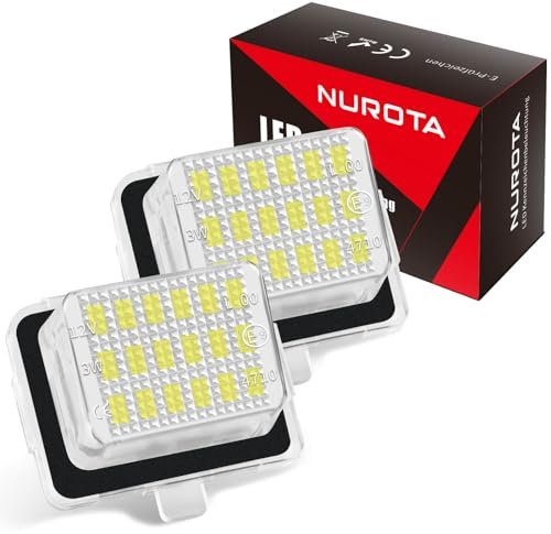 NUROTA Led Kennzeichenbeleuchtung - Canbus LED-Technologie - Wasserdicht Kennzeichenleuchte für W204, W212, W221, S204, S212, C204, C207, A207, CLA C117