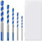 Juego de 5 brocas para pared de ladrillo, broca de carburo de tungsteno ideal para azulejos, mampostería, hormigón, 4/5/6/8/10 (azul)
