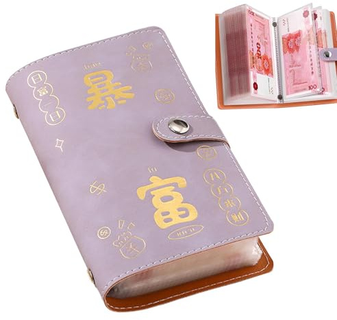 Yplkm Livret d'économie, livre d'économie en espèces,2025 Binder d'économie d'argent de grande capacité - Multipliers compartiments 50 feuilles de budget avec des enveloppes en espèces pour la famille