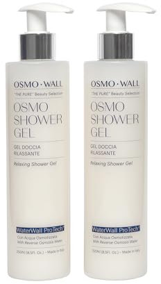 Osmowall KIT 2 OSMO SHOWER GEL Doccia Idratante, Emolliente e Rilassante. Delicato, con Gel di Aloe Vera Concentrato da agricoltura biologica. Rispetta il PH naturale della pelle. Unisex. 2X250ml