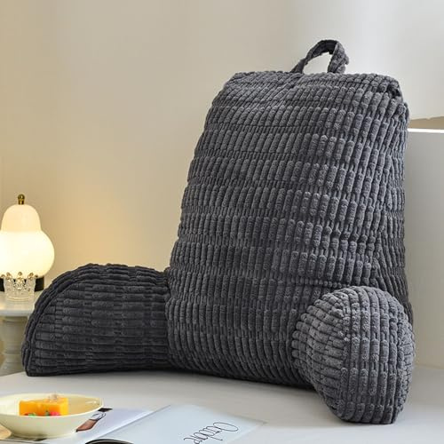 Hengrongshen Cojín de lectura para cama y sofá, cojín de apoyo para la espalda, cojín de lectura con reposabrazos, cojín para adultos en la cama, sofá, adecuado para leer, juegos móviles, videojuegos