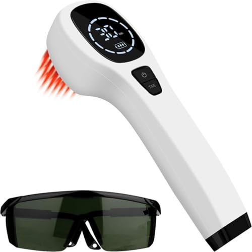 Dispositivo per terapia a luce rossa, portatile con schermo LCD, strumento per terapia fisica, effetto evidente di lunga durata, sollievo dal dolore, per uso domestico, 4 sonde da 808 sonde + 12 sonde