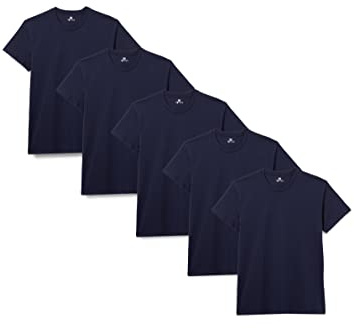 Lower East LE105, Maglietta con Scollo Rotondo Uomo, Blu (Scuro), L